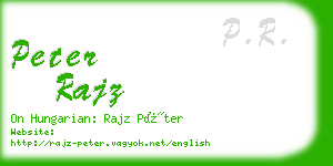 peter rajz business card